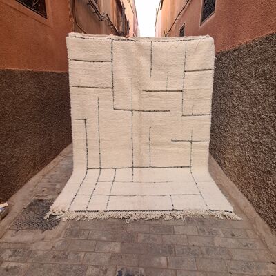 Beni Ouarain Berberteppich aus reiner Wolle, 214 x 300 cm