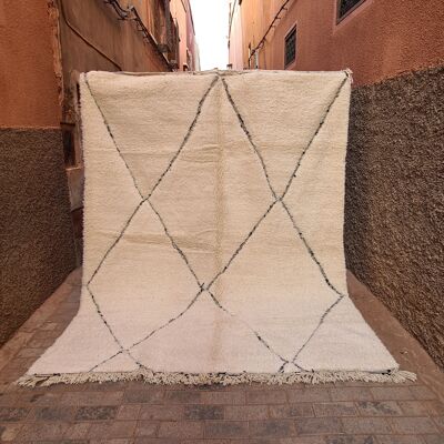 Tappeto berbero Beni Ouarain in pura lana 234 x 300 cm
