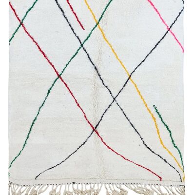 Alfombra bereber colorida de pura lana 160 x 255 cm