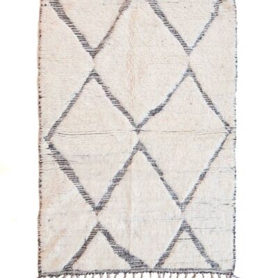 Alfombra bereber marroquí de pura lana 116 x 164 cm