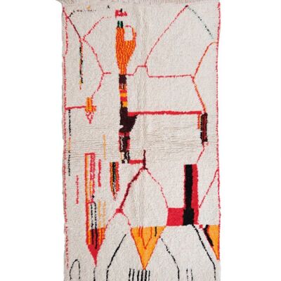 Alfombra bereber marroquí de pura lana 145 x 259 cm