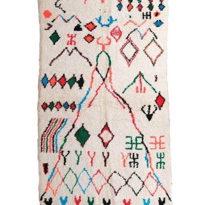 Marokkanischer Berberteppich aus reiner Wolle, 154x267