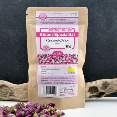 Set of 6 different organic flowers in aroma packaging - rose petals etc.