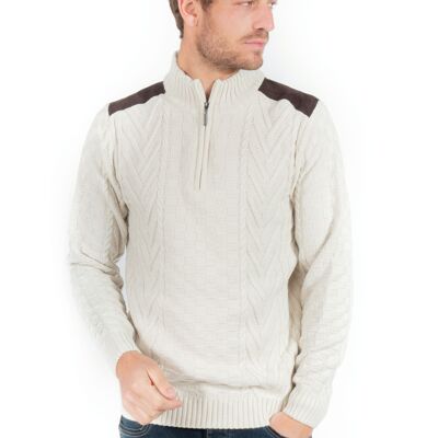 Pull maille fantaisies col zip