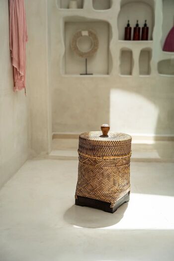 Le panier poubelle de salle de bain - Brun naturel 2