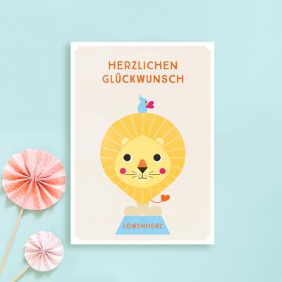 Birthday card “LÖWE”, sustainable paper, regionally and fairly produced, postcard, birthday gift