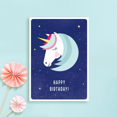 Geburtstagskarte “EINHORN”, Postkarte, nachhaltiges Papier, regional und fair produziert, Geburtstagsgeschenk