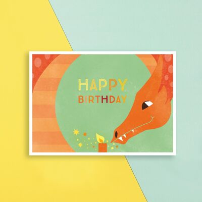 Carte d'anniversaire « DRAGON », carte postale, papier durable, produit régionalement et équitablement, cadeau d'anniversaire