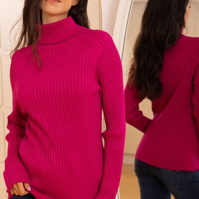 knitted turtleneck sweater with long sleeves, regular fit