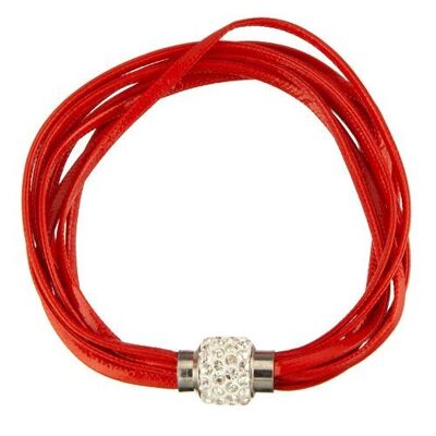 Bracciale a 8 fili con chiusura magnetica, rosso