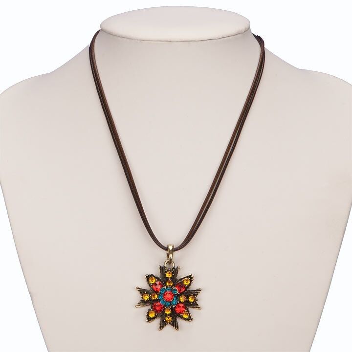 Collana a nastro con strass colorati 3