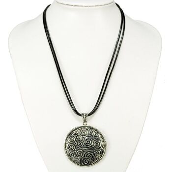 Collier ruban avec ruban wax et pendentif 1 1