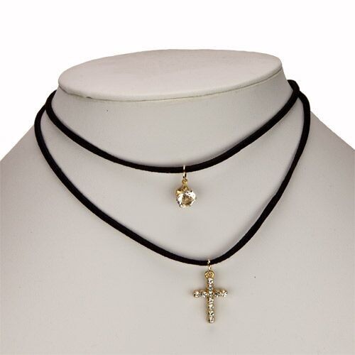 Choker / Kropfband, 2reihig, Schwarz 8