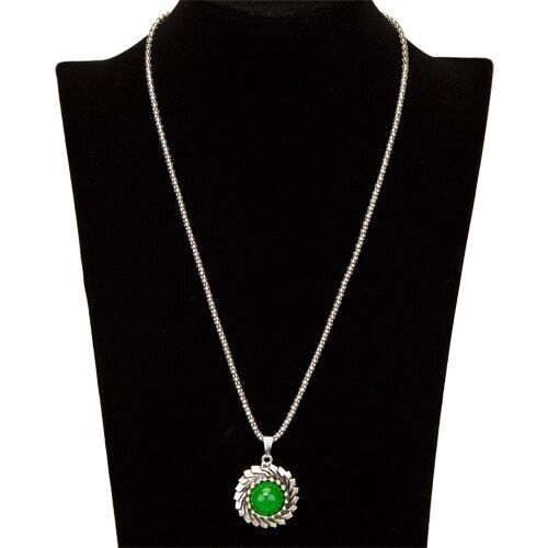 Collana con pendente, verde 3