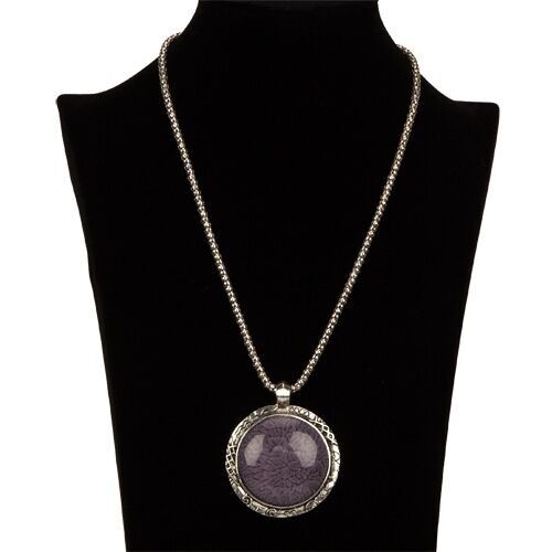 Collana con pendente, cerchio, viola