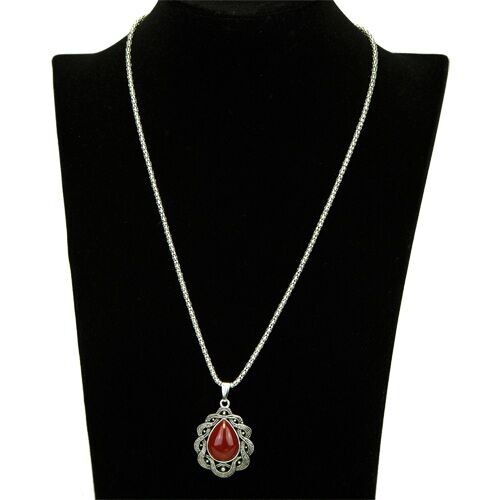 Collana con pendente, rosso 6