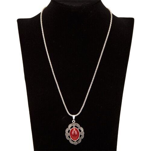 Collana con pendente, rosso 8