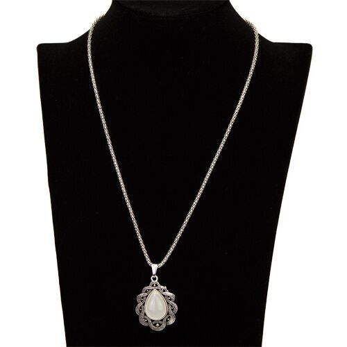 Collana con pendente, bianco 5
