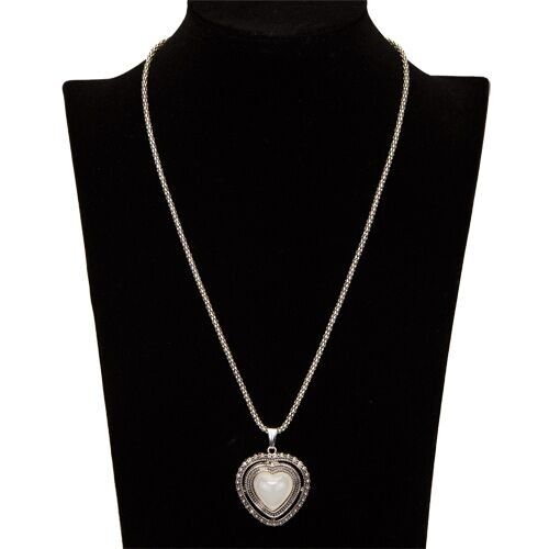 Halskette mit Anhänger, Weiß 6