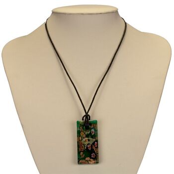 Collier avec pendentif en verre rectangle 2