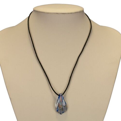 Halskette mit Glasanhänger, Blau