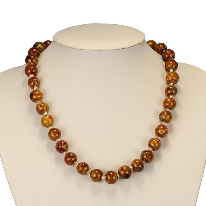 Collana in porcellana, marrone