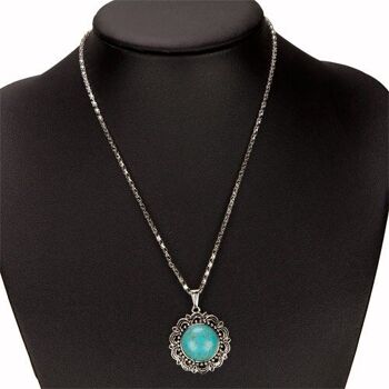 Collier synthétique turquoise 2 1