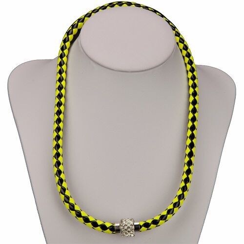 Collana/bracciale avvolgente con chiusura magnetica, giallo-nero