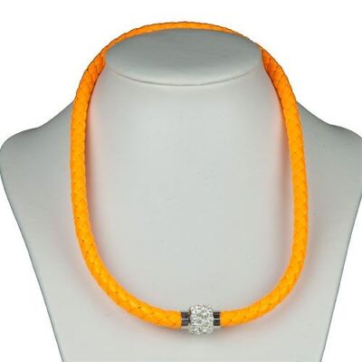 Halskette/Wickelarmband mit Magnetverschluss, Orange