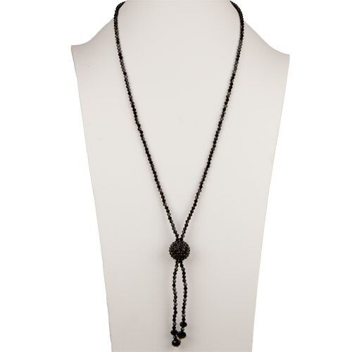 Lange Halskette Glas, Schwarz