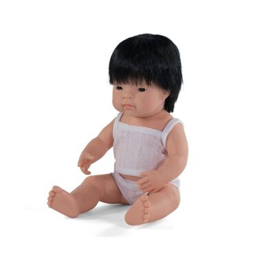 Miniland Dolls: AZIATIC BOY DOLL 38cm, vanilla scented, waterproof, gendered  doll, in resin, in gift box. Made in Spain, 10m +