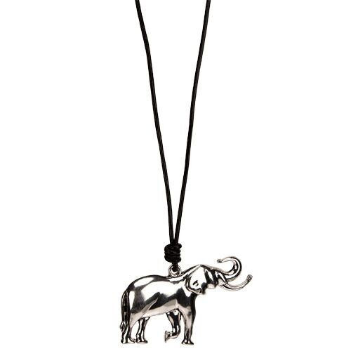 Collana lunga fashion con pendente elefante, 80 cm