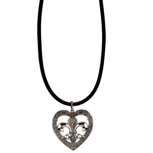 Collana lunga fashion con pendente a cuore, 70cm