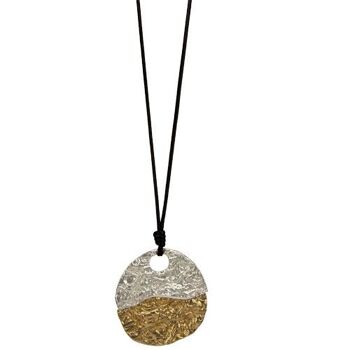 Collier fantaisie long avec pendentif cercle, 80cm 5 1