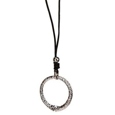 Lange Modekette mit Anhänger Ring, 80cm