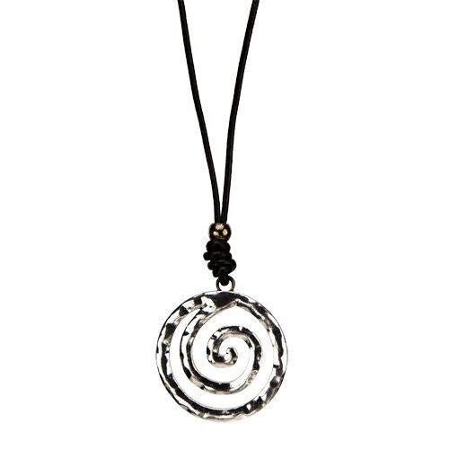 Collana lunga fashion con pendente a spirale, 75cm