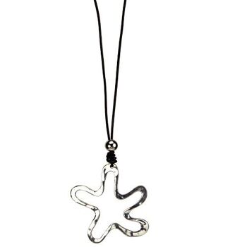 Collier fantaisie long avec pendentif étoile, 70 cm 1 2