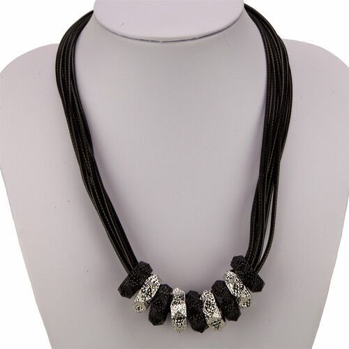 Catena a nastro multifilo rame, argento-nero