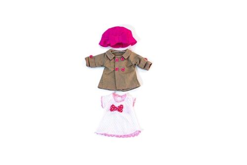 Miniland Poupées: ENSEMBLE de VÊTEMENTS rose/blanc pour meisje 32cm, 3 pièces, dans  un sac plastique avec porte-manteau, 3+