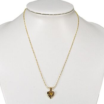 Collier tendance avec strass, coeur, or 2