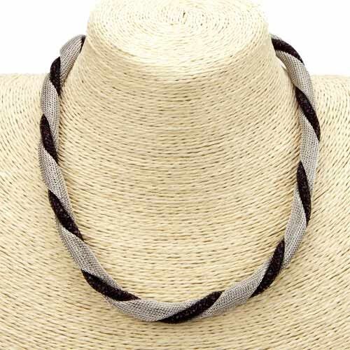 Collana alla moda, argento-rosso scuro