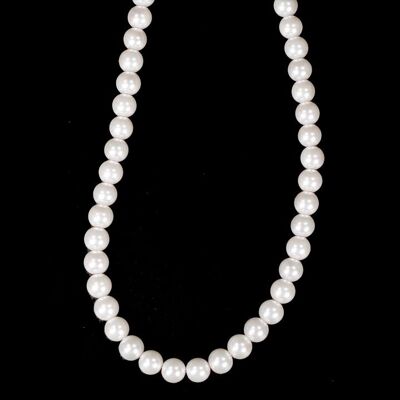 Perlenkette 8mm, 78cm, Weiß