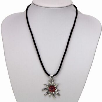 Collier ruban de velours avec pendentif rose Edelweiss 2