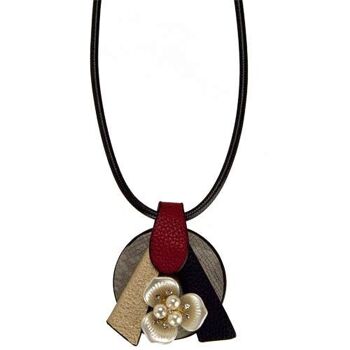 Collier ruban wax avec pendentif fleur 1 1