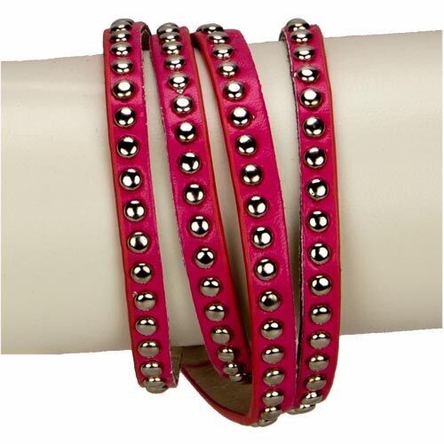 Bracciale avvolgente PU, 40 cm, rosa