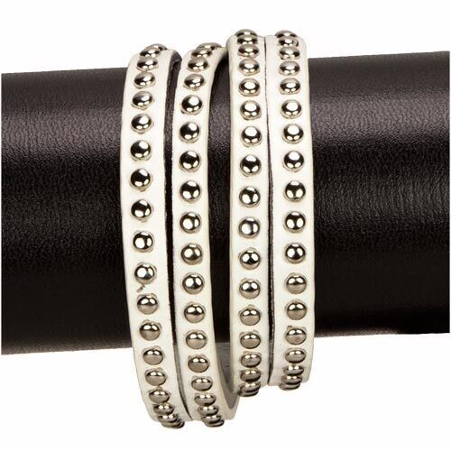 Wrap bracelet PU, 40cm, white