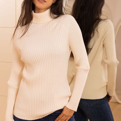 knitted turtleneck sweater with long sleeves, regular fit