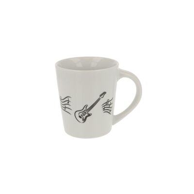 Mug musical avec notes de musique et divers instruments - motif : guitare électrique