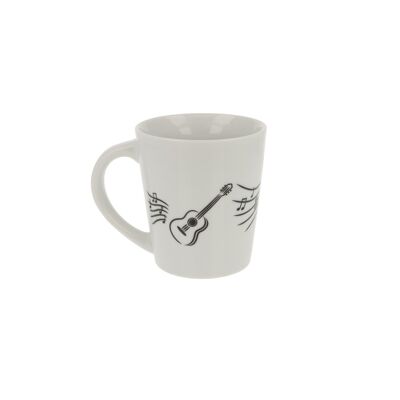 Tasse à musique avec anses avec notes de musique et instruments divers - motif : guitare classique