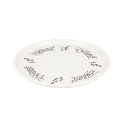 Plate with treble clef and musical notes design